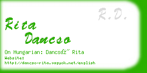 rita dancso business card